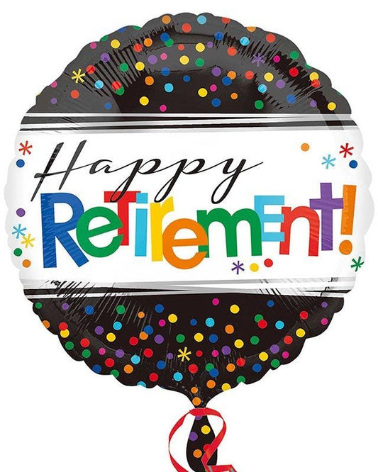 Happy Retired Dots Balloon - 18" Foil
