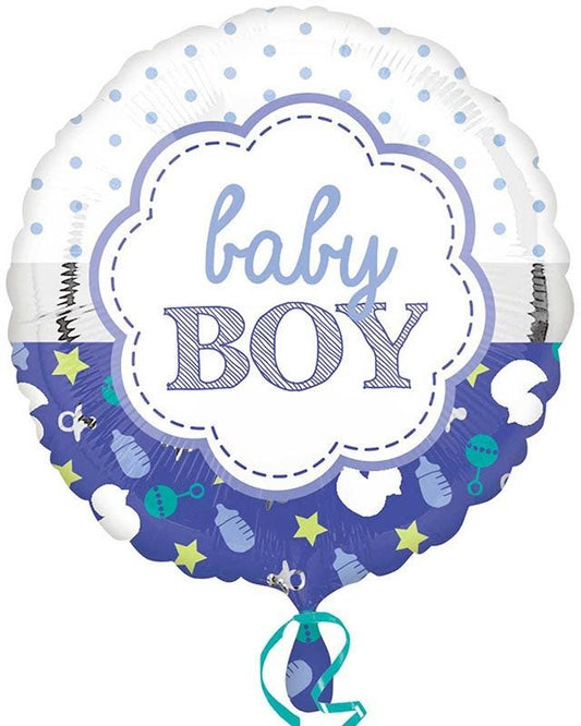 Baby Boy Scallop Balloon - 18" Foil