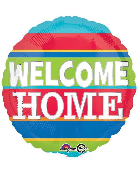 Welcome Home Colourful Stripes Balloon - 18" Foil