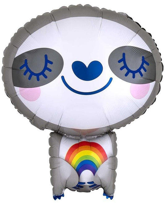 Sloth with Rainbow Shaped Balloon -16" x 19" Foil