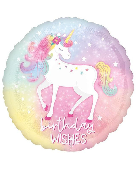 Enchanted Unicorn Birthday Wishes Balloon - 18" Foil