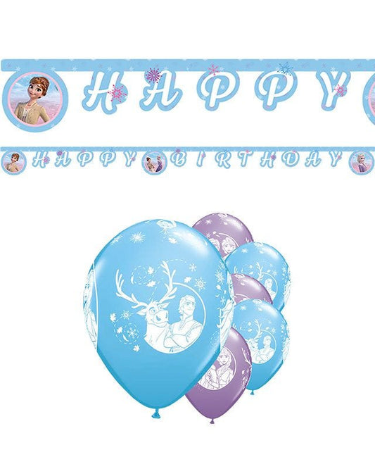 Disney Frozen Birthday Banner & Balloons Kit