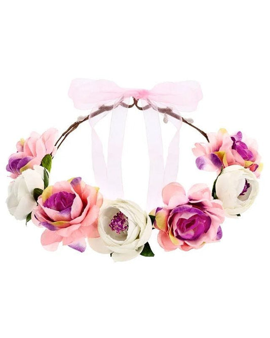 Pink & White Flower Crown - 17cm