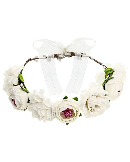 White Flower Crown - 17cm