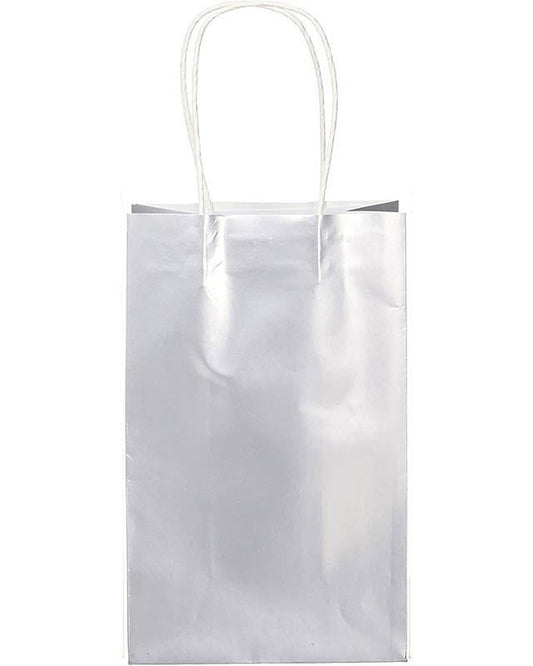 Silver Metallic Paper Loot Bags (8pk)