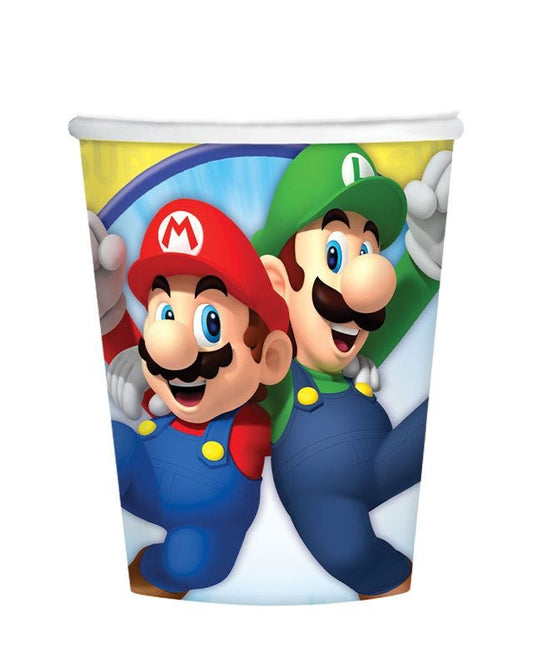 Super Mario Cups - 266ml Paper Party Cups (8pk)
