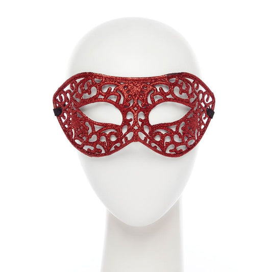 Red Glitter Lace Mask