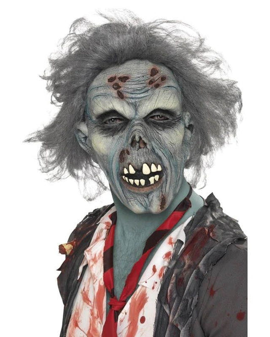 Decaying Zombie Mask with Hair