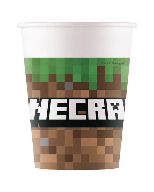 Minecraft Party Paper Cups - 200ml (8pk)