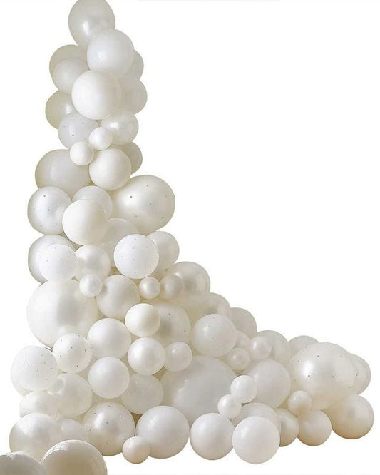 White & Cream with Pearls Balloon Arch (120pk)