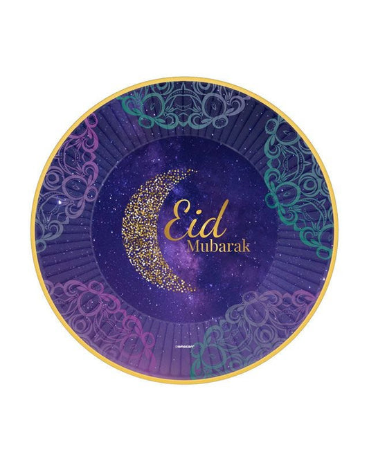 Purple Opulent Eid Plates - 23cm (8pk)