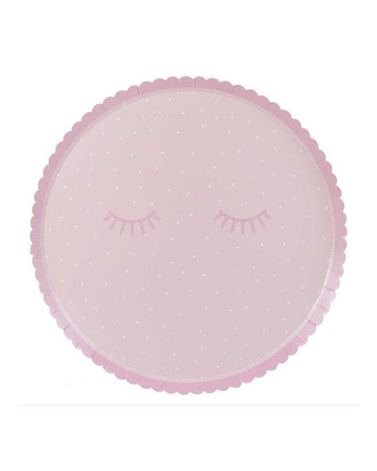 Pamper Party Pink Polka Dot Plates - 25cm (8pk)