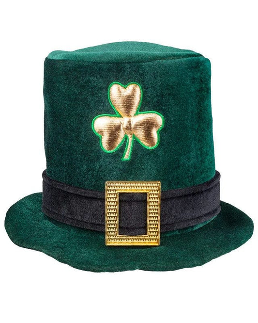St Patrick's Day Shamrock Fabric Top Hat