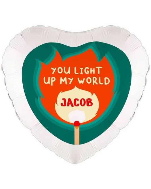 You Light Up My World Personalised Balloon