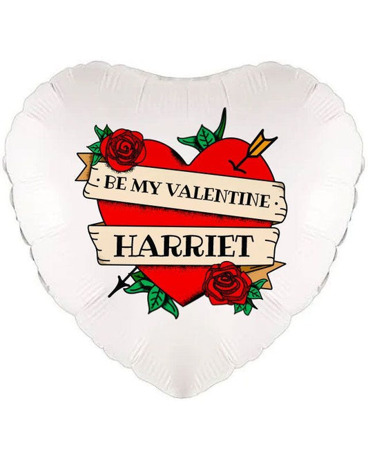 Valentines Heart & Roses Personalised Balloon