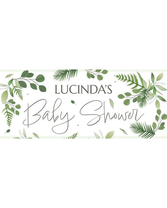 Botanical Baby Shower Personalised Banner
