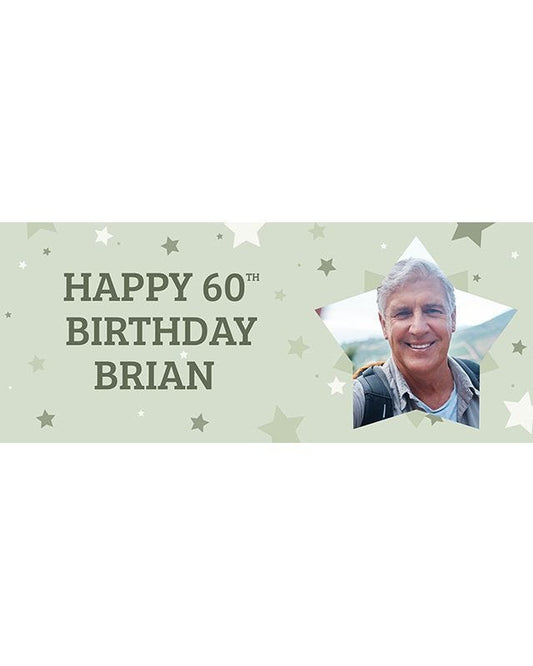 Green Star 60th Birthday Personalised Banner