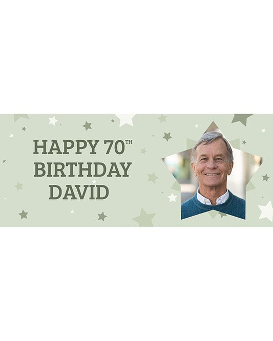 Green Star 70th Birthday Personalised Banner