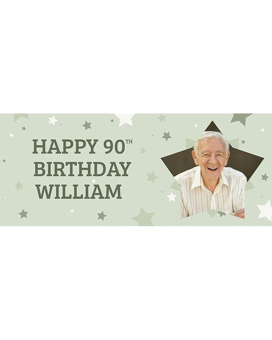 Green Star 90th Birthday Personalised Banner