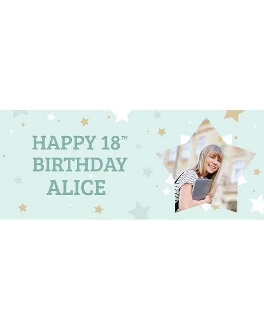 Mint Star 18th Birthday Personalised Banner