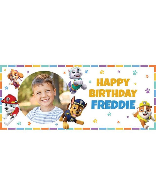 Paw Patrol Party Happy Birthday Personalised Banner