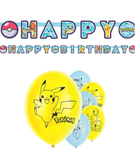 Pokemon Birthday Banner & Balloons Kit