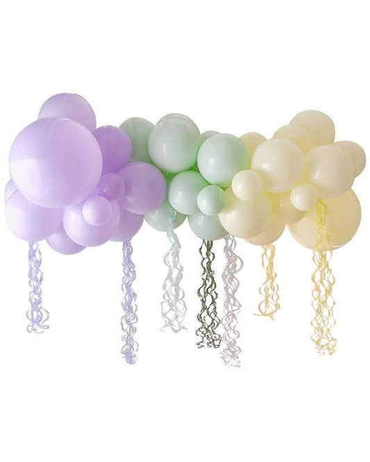 Pastel Wave Balloon Arch with Tassels - 45 Balloons