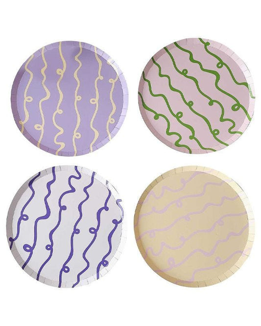 Pastel Wave Paper Plates (8pk)