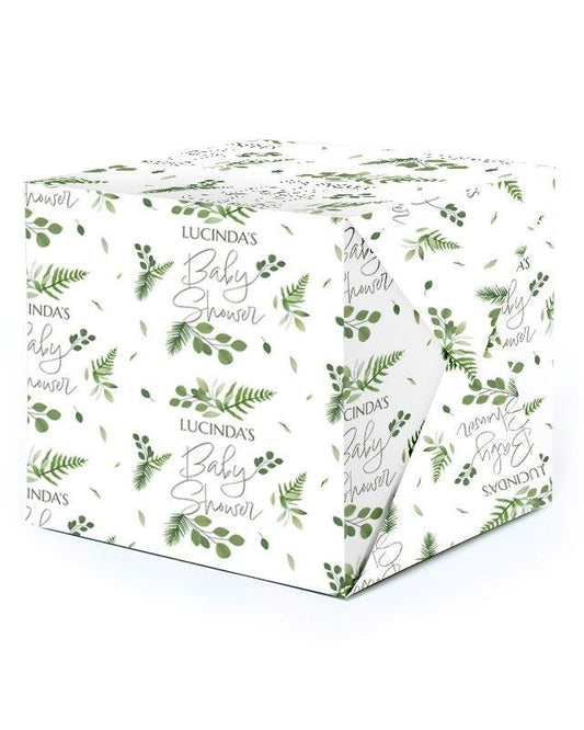 Botanical Baby Shower Personalised Wrapping Paper