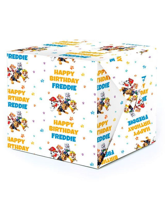 Paw Patrol Party Happy Birthday Personalised Wrapping Paper