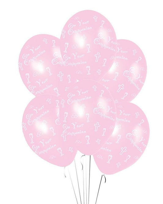 First Holy Communion Pink Balloons - 11" Latex (6pk)