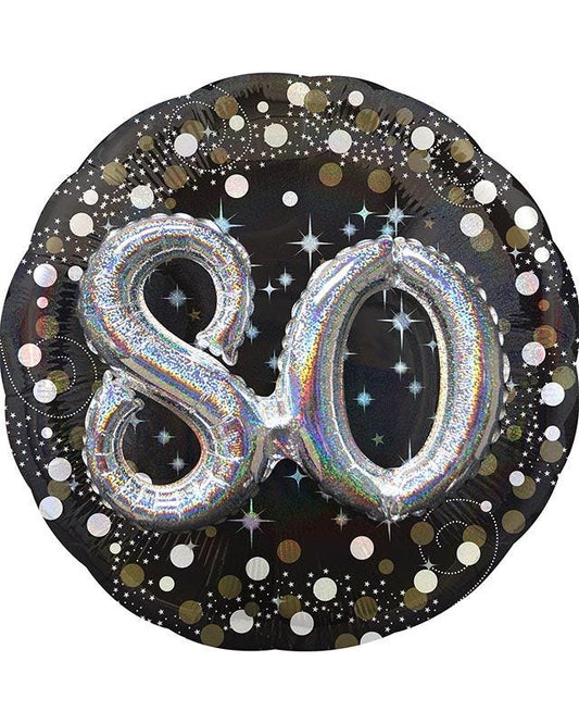 Gold Sparkling Celebration 80th Birthday Pop Balloon - 28" Foil