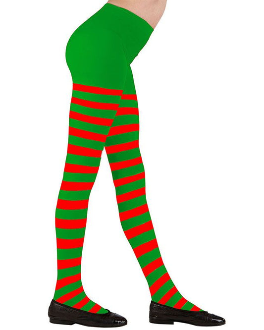 Green & Red Tights - 7-9 Years