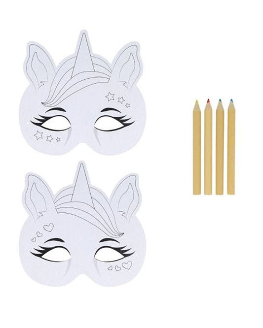 DIY Unicorn Paper Masks with Pencils