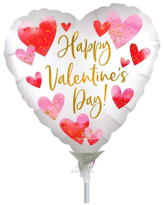 White Valentine's Day Minishape Foil Balloon