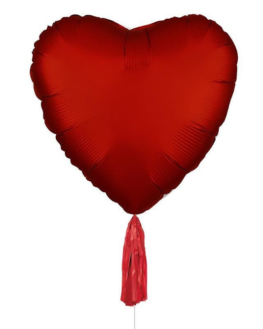 Red Heart with Tassel Balloon - 31" Foil