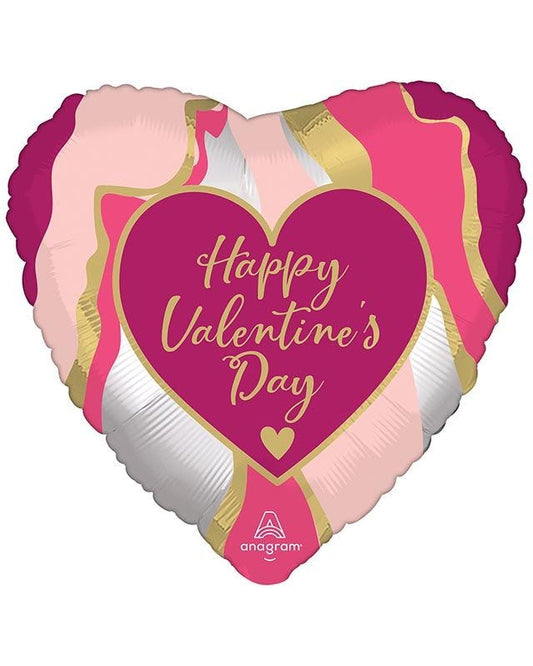 Marble Abstract Happy Valentines Day Balloon - 18" Foil