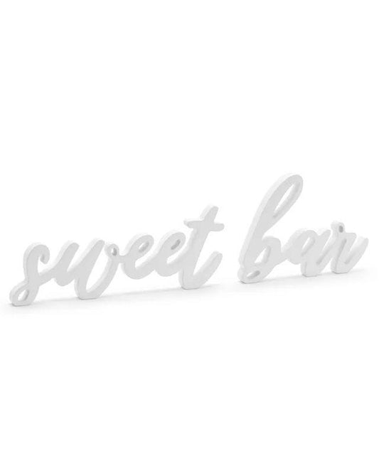 White Wooden Sweet Bar Sign - 37cm x 10cm