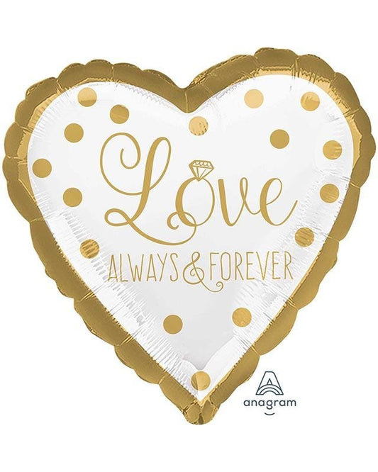 Always & Forever Gold Wedding Balloon - 18" Foil