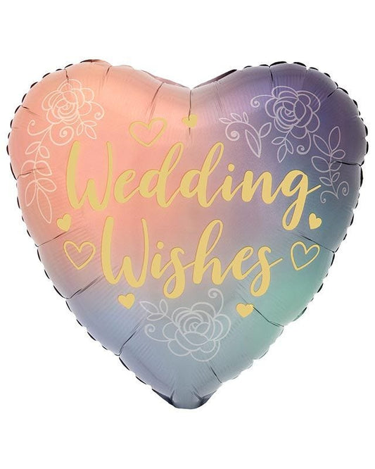 Wedding Wishes Twilight Lace Heart Balloon - 18" Foil