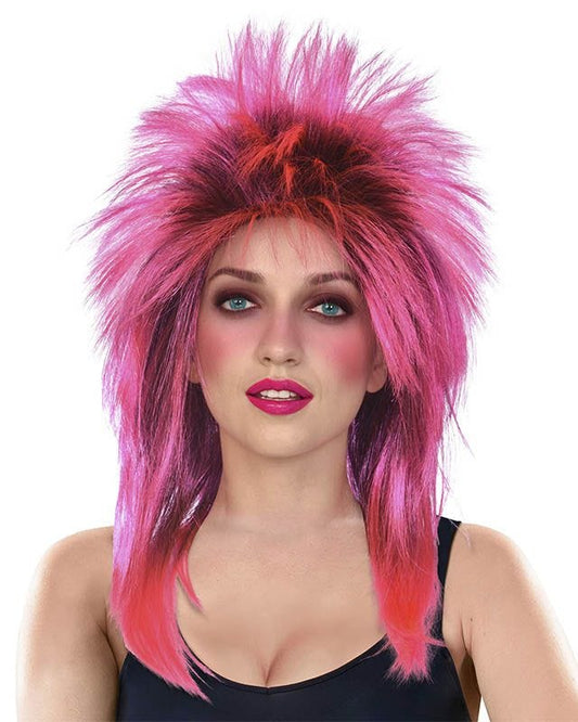 80s Pink Rock Star Wig
