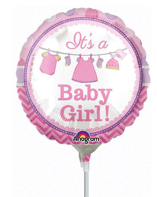 With Love Baby Girl Mini Balloon - 9" Foil