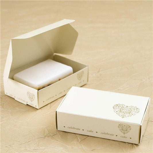 Vintage Romance - Ivory/Gold Cake Box (10pk)