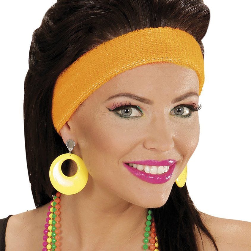Neon Yellow 80's Earrings