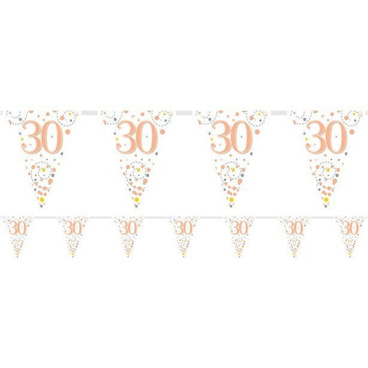Sparking Fizz 30th Foil Bunting - 3.9m