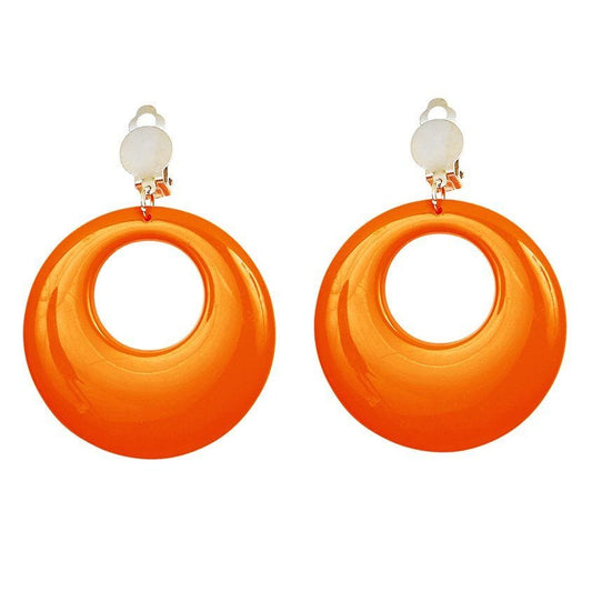 Neon Orange 80's Earrings
