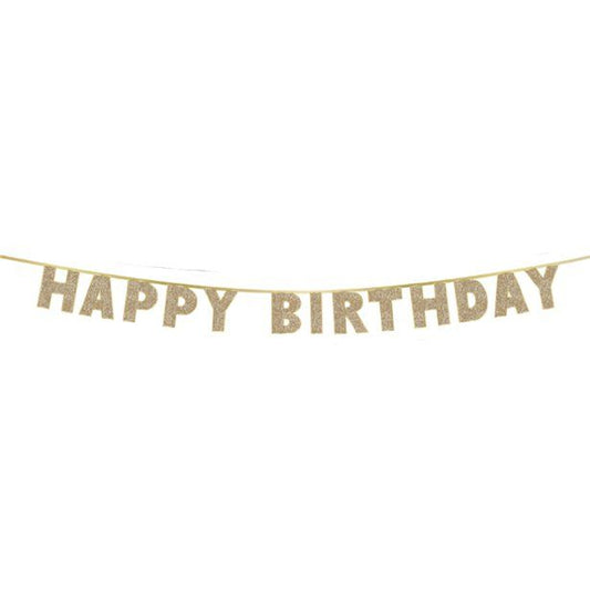 Happy Birthday' Luxe Gold Letter Banner - 3m
