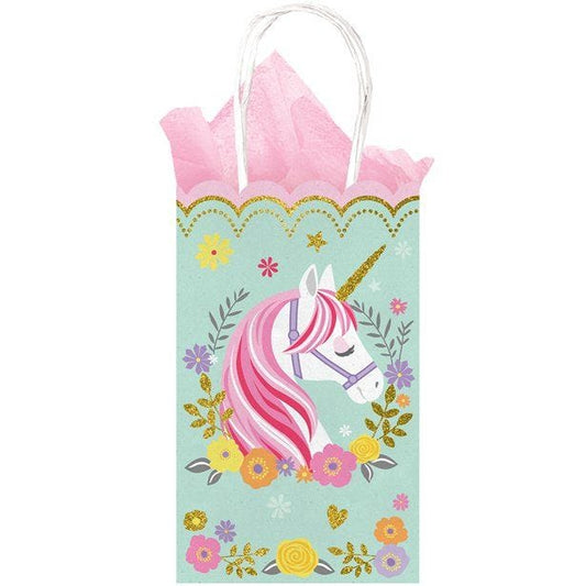 Magical Unicorn Glittery Paper Party Bags - 21cm (10pk)