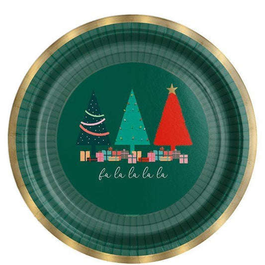 Oh Christmas Tree Plate - 23cm (8pk)
