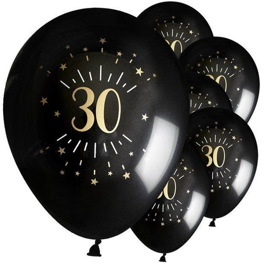 Sparkling Gold 30th Balloon - 11" Latex (6pk)